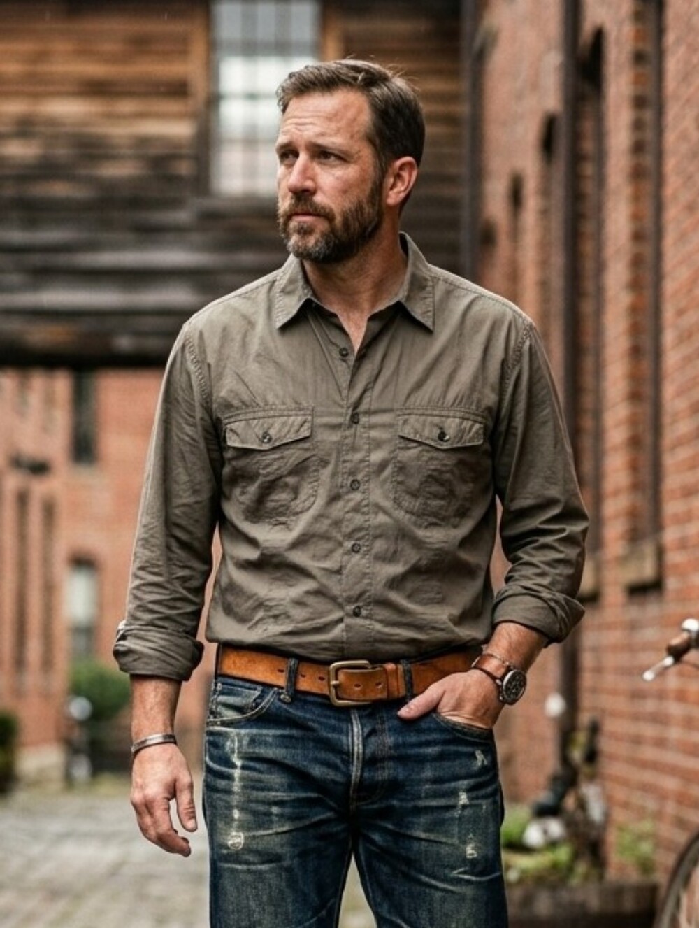 NWT Cherokee M 90s Heritage Outdoor Rugged Gorpcore Utility Button Down Shirt